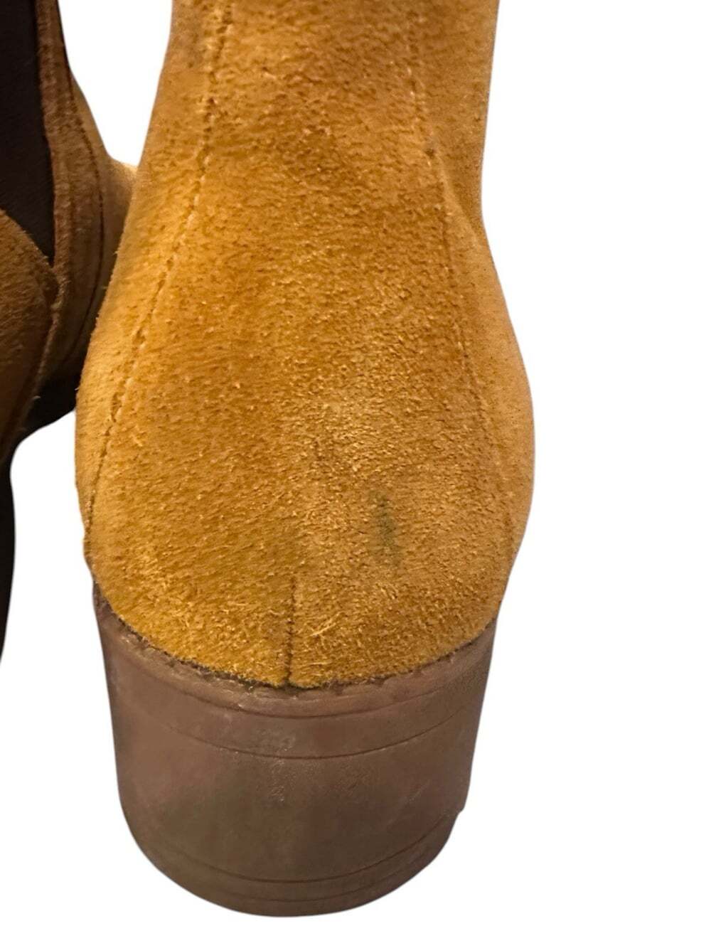Cole Haan Camea Chelsea Boots Women’s 11B Mustard Suede Leather Lug Sole - Picture 11 of 12
